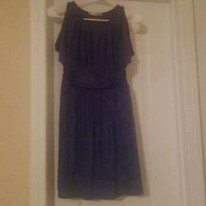Blue Grecian Style Dress Sleeveless NWOT Shiny